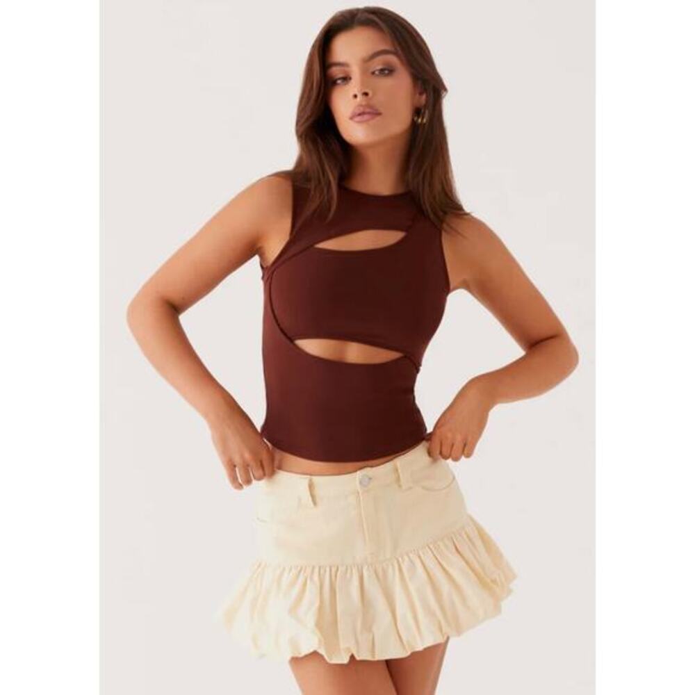 Peppermayo Exclusive - Kali‎ Denim Mini Skirt - Ivory